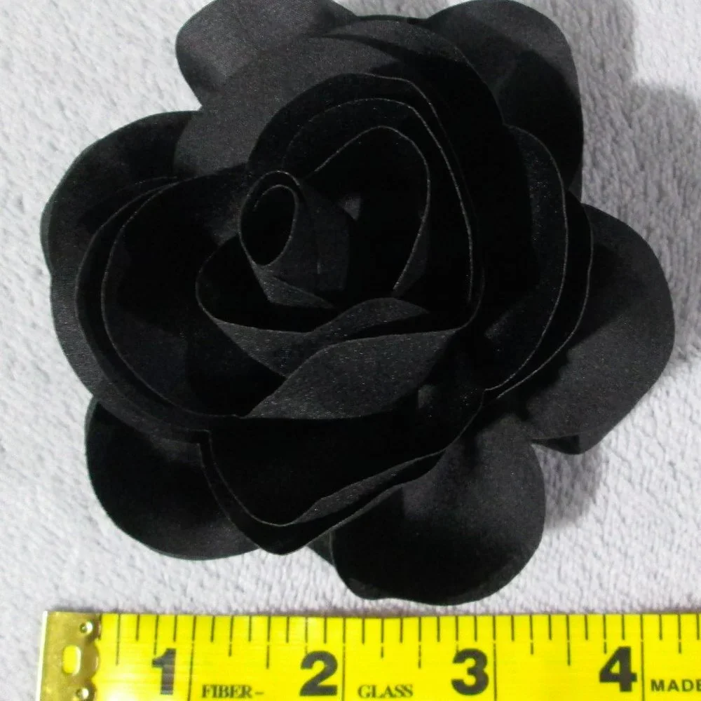 NWT Silky Black Flower Hair Accessory